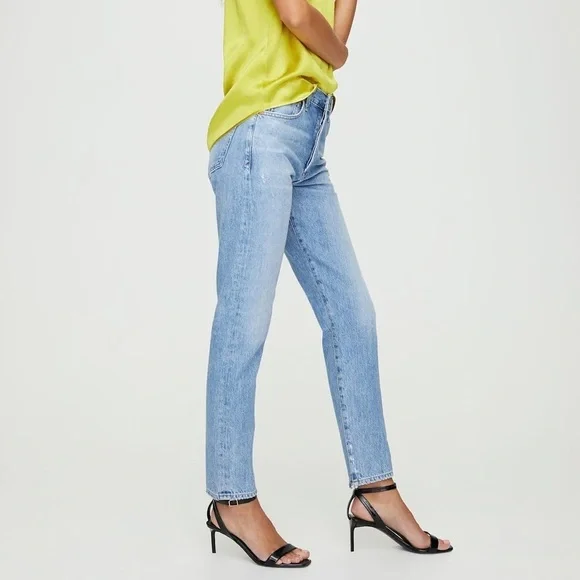 Citizens of Humanity Liya High Rise Crop Jeans Washed Black Size 24 - Picture 12 of 13